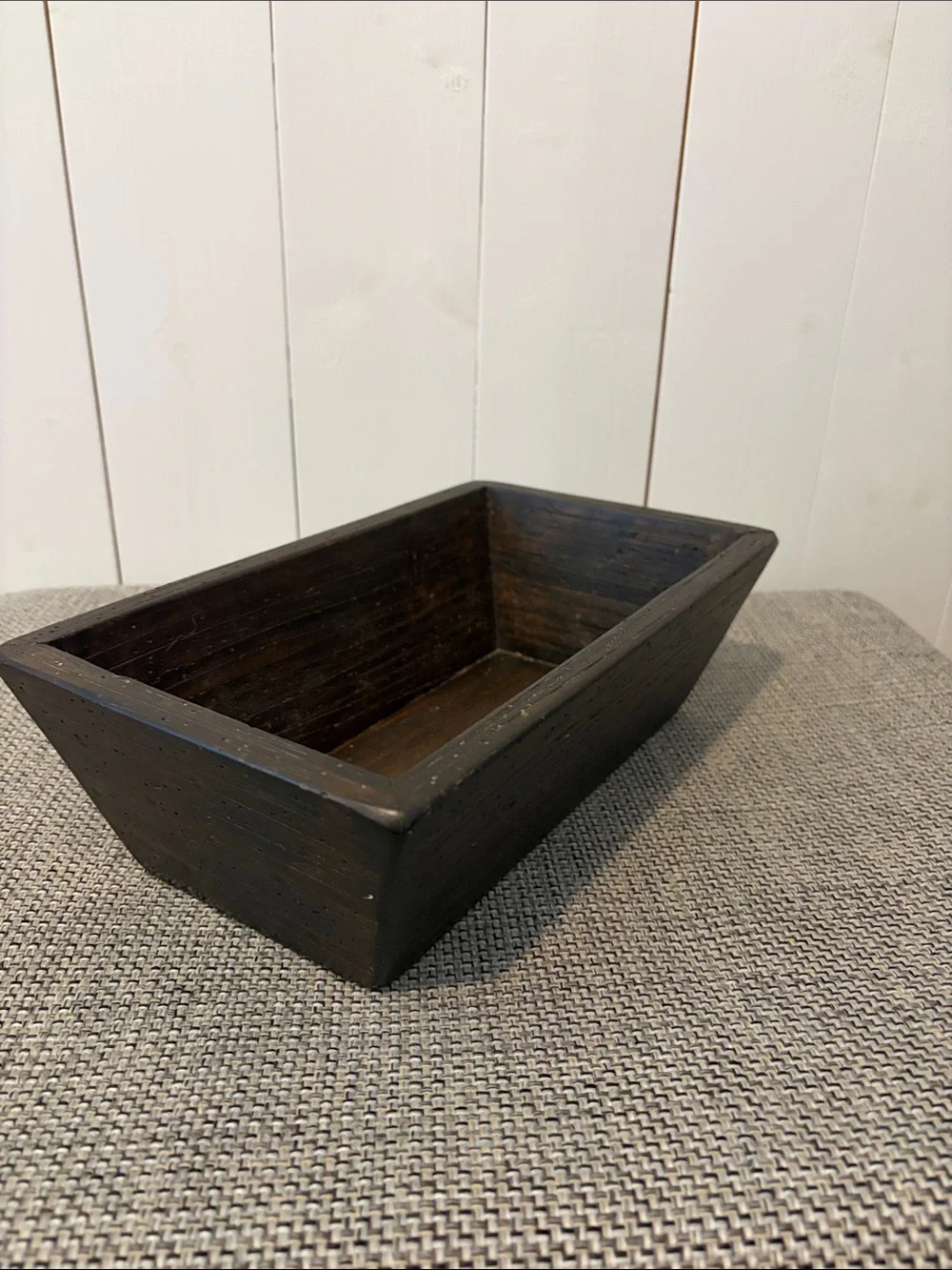 Wooden Rectangular Decorative Bowl - Dark Brown